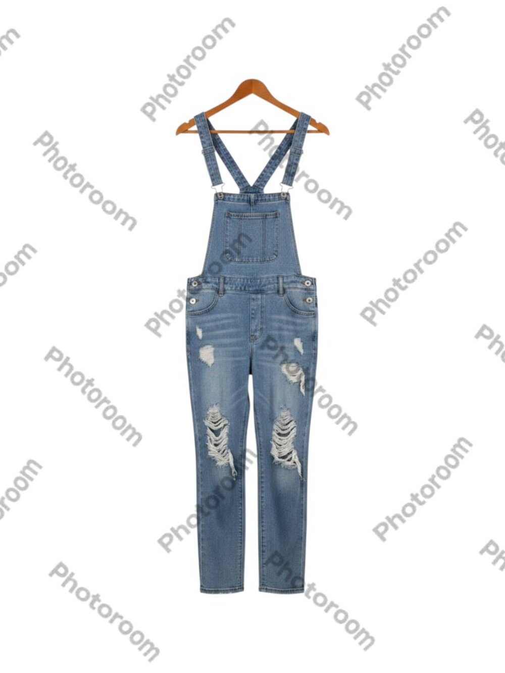 Dance & Marvel Blue Women's Distressed Denim Overalls S
